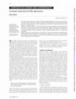 Research paper thumbnail of Consent and end of life decisions