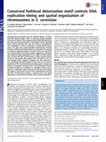 Research paper thumbnail of Conserved forkhead dimerization motif controls DNA replication timing and spatial organization of chromosomes in <i>S. cerevisiae</i>