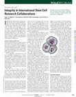 Research paper thumbnail of Integrity in International Stem Cell Research Collaborations