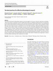 Research paper thumbnail of Ten best practices for effective phenological research