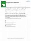 Research paper thumbnail of Feasibility and acceptability of using a web-based contraceptive support tool in a university health clinic