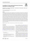 Research paper thumbnail of Acceptability of a Phone App-Based Motivational Interviewing Intervention for Young Men’s Health