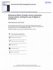 Research paper thumbnail of Behavioral effects of public service motivation among citizens: testing the case of digital co-production