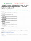 Research paper thumbnail of Volcanic Unrest at Hakone Volcano after the 2015 phreatic eruption — Reactivation of a Ruptured Hydrothermal System?