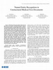 Research paper thumbnail of Named Entity Recognition in Unstructured Medical Text Documents