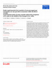 Research paper thumbnail of Experimental study of water transfer induced by irrigation over a plot in the middle of the Senegal river valley