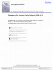 Research paper thumbnail of Reviewers for Housing Policy Debate : 2008–2010