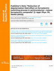 Research paper thumbnail of Publisher’s Note: “Reduction of depolarization field effect on ferroelectric switching process in semiconductor—relaxor ferroelectric composite” [J. Appl. Phys. 131, 154102 (2022)]