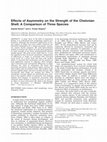 Research paper thumbnail of Effects of asymmetry on the strength of the chelonian shell: A comparison of three species