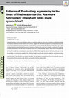 Research paper thumbnail of Patterns of fluctuating asymmetry in the limbs of freshwater turtles: Are more functionally important limbs more symmetrical?