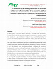 Research paper thumbnail of La evaluación en el diseño gráfico como un factor de calidad para la funcionalidad de las soluciones gráficas / Evaluation in graphic design as a quality factor for the functionality of graphics solutions