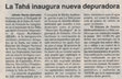 Research paper thumbnail of La Tahá inaugura nueva depuradora