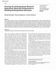 Research paper thumbnail of Framing the Undergraduate Research Experience: Discovery Involvement in Retailing Undergraduate Education