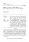 Research paper thumbnail of Information and Communications Technology and Inventory Management amongst Breweries in Nigeria