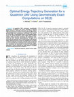 Research paper thumbnail of Optimal Energy Trajectory Generation for a Quadrotor UAV Using Geometrically Exact Computations on SE(3)