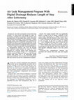 Research paper thumbnail of Air Leak Management Program With Digital Drainage Reduces Length of Stay After Lobectomy