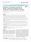 Research paper thumbnail of Evaluation of therapeutic potential of VB-001, a leave-on formulation, for the treatment of moderate adherent dandruff