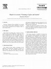 Research paper thumbnail of Report on session “Cleaning of glass and metals”