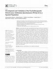 Research paper thumbnail of Development and Validation of the Psychotherapeutic Effectiveness Attribution Questionnaire (PEAQ-12) in a Spanish Population