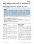 Research paper thumbnail of Effects of warming temperatures on winning times in the Boston marathon