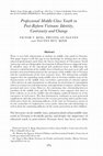 Research paper thumbnail of Professional Middle Class Youth in Post-Reform Vietnam: Identity, Continuity and Change