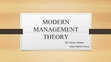 Research paper thumbnail of Modern thoery 2