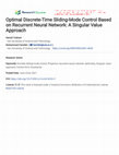 Research paper thumbnail of Optimal discrete-time sliding-mode control based on recurrent neural network: a singular value approach