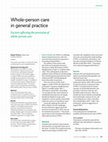 Research paper thumbnail of Whole-person care in general practice: Factors affecting the provision of whole-person care