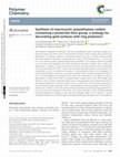 Research paper thumbnail of Synthesis of macrocyclic poly(ethylene oxide)s containing a protected thiol group: a strategy for decorating gold surfaces with ring polymers