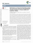 Research paper thumbnail of Optimization of a liquid chromatography-tandem mass spectrometry method for the quantification of traces of taxanes in a Corylus avellana cell suspension medium