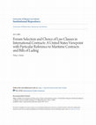 Research paper thumbnail of Forum Selection and Choice of Law Clauses in International Contracts: A United States Viewpoint with Particular Reference to Maritime Contracts and Bills of Lading