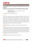 Research paper thumbnail of La solidaridad como valor esencial en el fundamento de los derechos humanos Solidarity as an essential value at the foundation of human rights