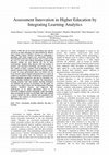 Research paper thumbnail of Assessment Innovation in Higher Education by Integrating Learning Analytics