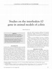 Research paper thumbnail of Studies on the Interleukin-10 Gene in Animal Models of Colitis