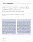 Research paper thumbnail of Importancia del índice neutrófilo-linfocito en su asociación con mortalidad en pacientes con COVID-19: Experiencia en un centro de salud en Argentina