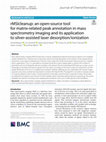 Research paper thumbnail of rMSIcleanup: an open-source tool for matrix-related peak annotation in mass spectrometry imaging and its application to silver-assisted laser desorption/ionization