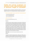 Research paper thumbnail of Análisis del currículo ecuatoriano de educación inicial: ¿Oportunidades para la educación integral en sexualidad?