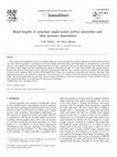 Research paper thumbnail of Bond lengths of armchair single-waled carbon nanotubes and their pressure dependence