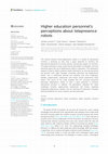 Research paper thumbnail of Higher education personnel’s perceptions about telepresence robots