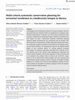 Research paper thumbnail of Multi-criteria systematic conservation planning for terrestrial vertebrates in a biodiversity hotspot in Mexico