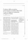 Research paper thumbnail of Il sistema delle procedure amministrativo-contabili della GSA: il caso di Regione Lombardia e Regione Veneto