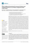 Research paper thumbnail of Early Childhood Stimulating Environment Predicts Later Childhood Resilience in an Indian Longitudinal Birth Cohort Study