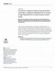 Research paper thumbnail of Correction: Impact of early-onset persistent stunting on cognitive development at 5 years of age: Results from a multi-country cohort study