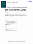 Research paper thumbnail of Marie Lall, Understanding Reform in Myanmar: People and Society in the Wake of Military Rule