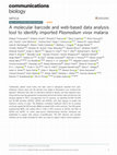 Research paper thumbnail of A molecular barcode and web-based data analysis tool to identify imported Plasmodium vivax malaria