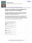 Research paper thumbnail of Barriers to and enablers of sustainable practices: insights from ethnic minority migrants