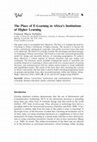 Research paper thumbnail of The Place of E-Learning in Africa's Institutions of Higher Learning