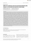 Research paper thumbnail of SARS‐CoV‐2 infection and venous thromboembolism after surgery: an international prospective cohort study