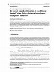 Research paper thumbnail of On kernel-based estimation of conditional Kendall’s tau: finite-distance bounds and asymptotic behavior