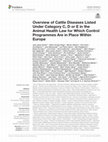 Research paper thumbnail of Overview of Cattle Diseases Listed Under Category C, D or E in the Animal Health Law for Which Control Programmes Are in Place Within Europe